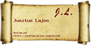 Jusztus Lajos névjegykártya