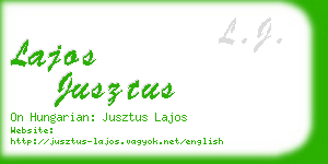 lajos jusztus business card